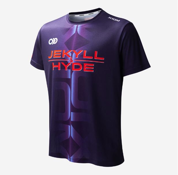 XIOM FELIX Shirt Graphics of Jekyll&Hyde with Logo Purple